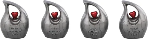 Vista 37 de Urna de cremación Heart of Love para cenizas humanas - Hermosa urna conmemorativa ERN para adultos - ERN decorativa para seres queridos - Urna Negro