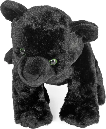 Vista 2 de Wild Republic Jaguar Black, Cuddlekins, animal de peluche, 12 pulgadas, regalo para niños, juguete de peluche, botellas de agua recicladas
