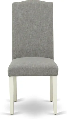 Vista 5 de East West Furniture ANEN3-LWH-06 - Juego de mesa de cocina de 3 piezas contiene una mesa de comedor redonda con pedestal y 2 sillas de comedor