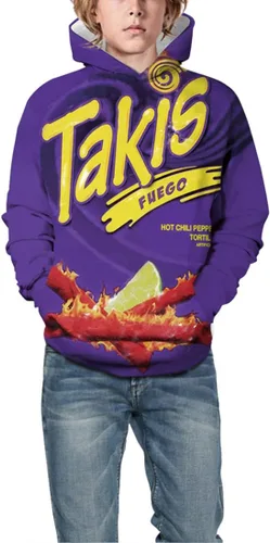 Vista 4 de Chaos World Sudadera con capucha para niños con estampado 3D realista con estampado gráfico de galaxia
