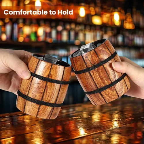 Vista 4 de CRAKTH Taza de vidrio de whisky de madera carbonizada, regalo de bourbon para hombres Vaso de madera Bourbon para beber, regalo de whisky