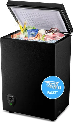 Vista 10 de WANAI - Congelador de pecho mini congelador profundo con capacidad compacta congeladores de congelación rápida para el hogar, oficina, dormitorio