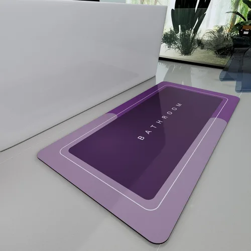 Vista 94 de Tapetes de baño antideslizantes de secado rápido, tapetes de baño de goma súper absorbentes para debajo de la puerta, tapetes de baño para baño, Azul