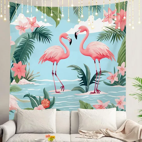 Vista 17 de Shrahala Peaceful Retreat Charming Abode Tapestry, Verdant Landscape Water Wall Hanging Hd Print Polyester Backdrop For Dorm Room Bedroom 30 X 40 In