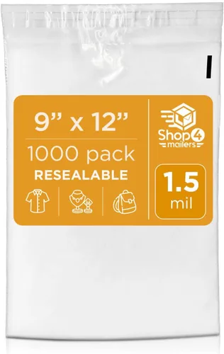 Vista 7 de Shop4Mailers Bolsas de polietileno de plástico transparente de 9 x 12 de pulgada (0.059 in) con autosellado para ropa, joyas, documentos