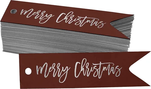 Vista 16 de Etiquetas colgantes con texto en inglés «Merry Christmas» para botellas de papel de aluminio, paquete de 50 unidades Aqua Blue