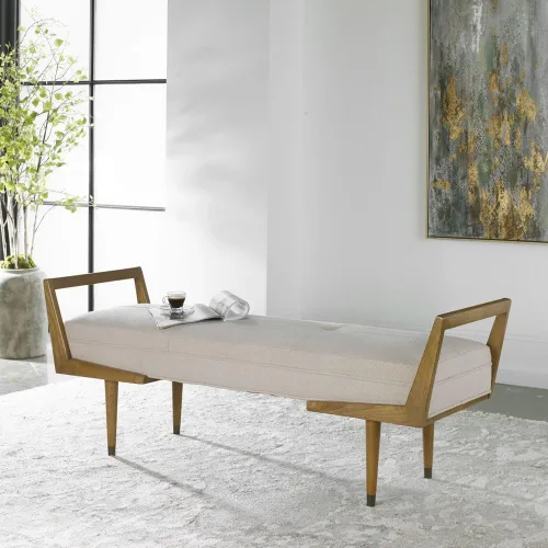 Vista 2 de Uttermost Waylon - Banco moderno de 59.25 pulgadas