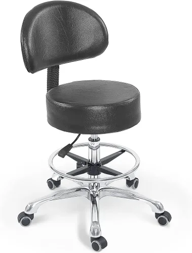 Vista 9 de Grace&Grace Taburete giratorio de altura ajustable con asiento extra grande extra grueso para máxima comodidad para salón, estudio, tienda, cocina