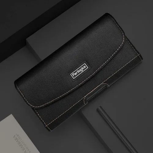 Vista 7 de Perilogics Funda magnética de nailon para teléfono con clip para cinturón Negro