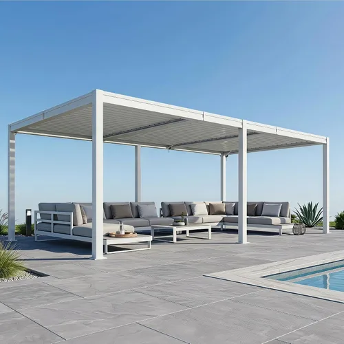 Vista 25 de Domi Pergola Screen All Aluminum, sombra de privacidad, 1 paquete, marrón