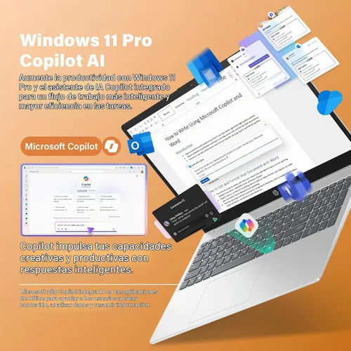 Vista 5 de HP Laptop empresarial con pantalla táctil 17, pantalla HD antirreflejo de 17.3 pulgadas, Windows 11 Pro, computadora Copilot, AMD Ryzen 5 7430U