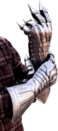 Vista 2 de Carfar Handicrafts - Par de guantes medievales de guantelete de latón con detalles de latón y armadura de caballero cruzado guantes de acero