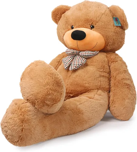 Vista 5 de Joyfay Oso de peluche gigante de 63 pulgadas, color marrón claro, enorme 5.25 pies, oso de peluche, regalo grande de San Valentín