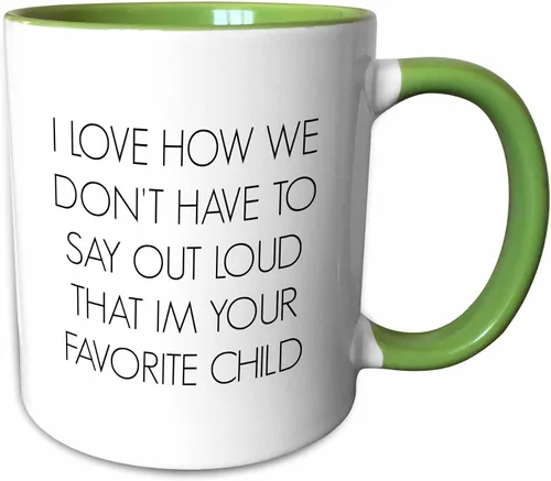Vista 11 de 3dRose I Love How We Don't Have to Say Out Loud I'm Your Favorite Child - Taza de dos tonos, 11 onzas, color negro