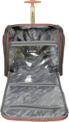 Vista 3 de Steve Madden maleta Bolsa con Ruedas veliz debajo del asiento, Negro), D4041-01-WT