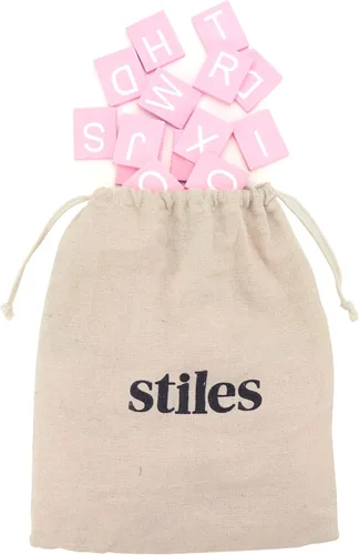 Vista 9 de Stiles 92 fichas de letras premium para tablero de fichas, solo letras, no incluye tablero de letras, alfabeto de crucigrama de madera Azul bebé