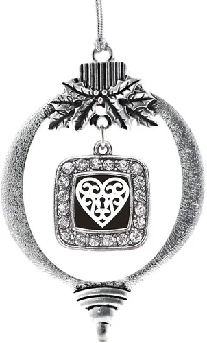 Vista 115 de Inspired Silver - Bon Voyage Cruise Ship Charm Ornamento – Adornos navideños cuadrados de plata con joyas de circonita cúbica