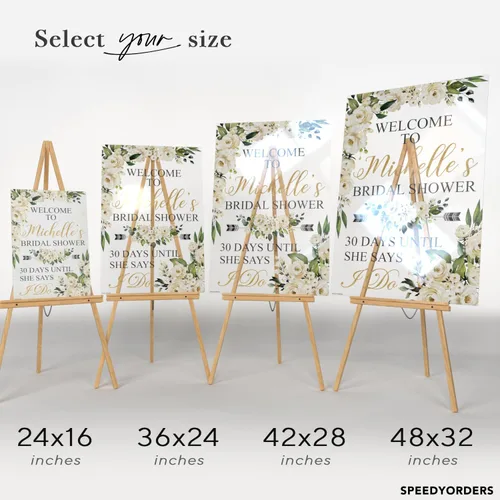 Vista 4 de Letrero de bienvenida para despedida de soltera con texto en inglés "Boho Bridal Show" - Letrero de bienvenida personalizado para despedida