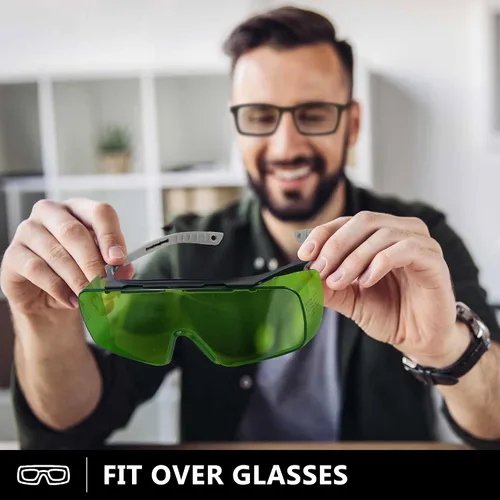 Vista 5 de JILERWEAR Profesional 190-450 & 740-1100nm OD6+ Laser Safety Glassess,808nm Laser Infrarrojo Grabado Gafas Protectoras