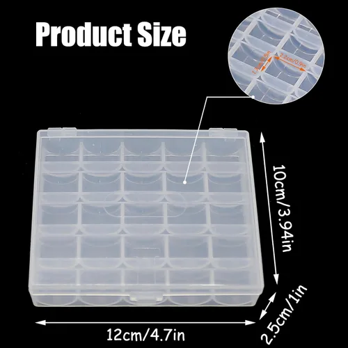 Vista 5 de 25 piezas de bobinas para máquina de coser, bobinas de coser con estuche, bobinas Sa156, bobinas clase 15, bobinas de plástico compatibles