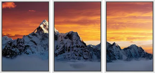 Vista 37 de wall26 Lienzo enmarcado para pared, juego de arte de noche estrellada sobre montañas, cielo nocturno tranquilo, naturaleza, desierto, fotografía