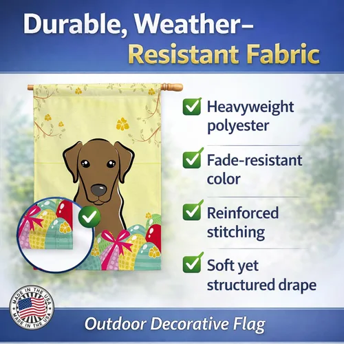 Vista 93 de Caroline's Treasures BB1923GF Bandera decorativa para jardín con diseño de Border Collie, para caza de huevos de Pascua, para jardín, jardín, patio