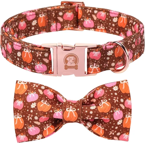 Vista 9 de MR. CHUBBYFACE - Collar de perro de San Valentín con corbatín, lindo collar de perro con corazón azul con hebilla de metal, collar de algodón