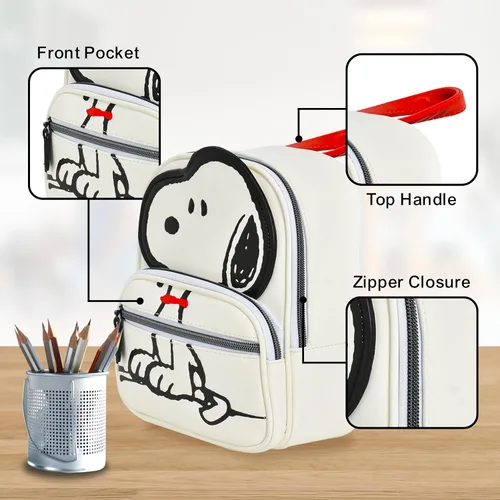 Vista 4 de Mini mochila Peanuts, bolsa de viaje pequeña para hombres y mujeres, snoopy, 9 pulg.