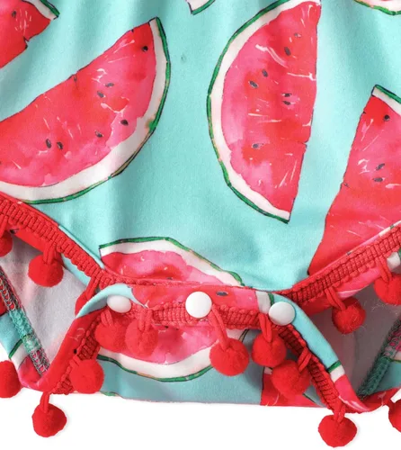 Vista 5 de PATPAT Mameluco floral sin mangas con borlas y pompón para bebé niña con diadema de 0 a 18 meses