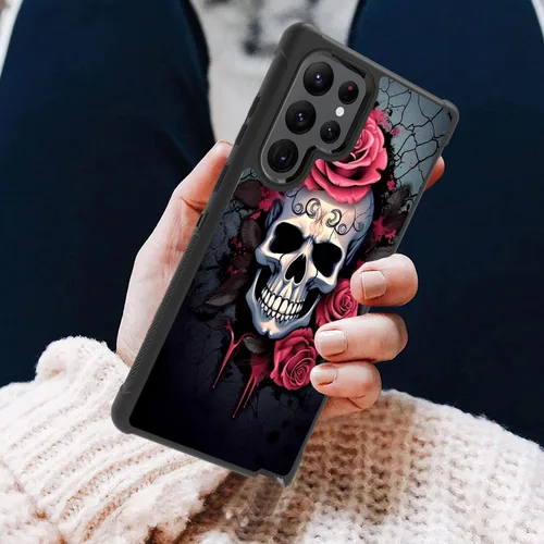 Vista 5 de Funda para Galaxy S22 Ultra, resistente 3 en 1 híbrida de plástico duro y silicona suave a prueba de golpes, funda de protección contra caídas