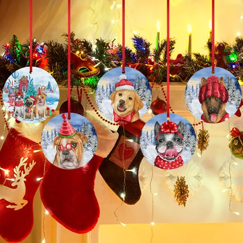 Vista 7 de Labrador Retriever Adorno de Navidad para perro para decoración del árbol de Navidad, copo de nieve, adorno de Navidad de invierno, adorno colgante