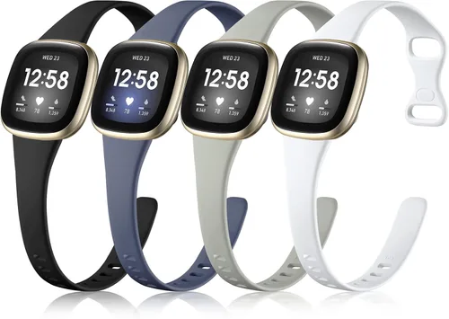 Vista 14 de Getino Compatible con Fitbit Versa 3/Versa 4 Bandas/Sense/Sense 2 Bandas para Mujer y Hombre, Accesorios de Banda Deportiva Fina y Duradera, Pequeña