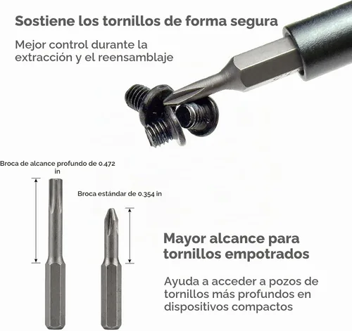 Vista 5 de PRO - Juego de destornilladores de 48 bits para reparación de electrónica, smartphone, iPhone, laptop, Macbook, PC, consola de juegos, cámara