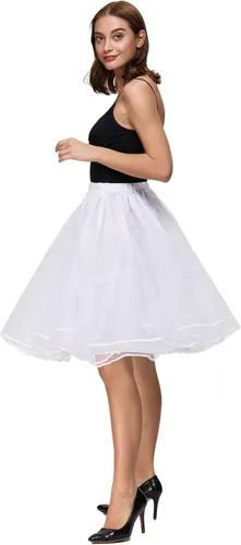 Vista 7 de Belle Poque Faldas de tutú de Navidad de los años 50 para mujer (3 capas), Blanco, púrpura