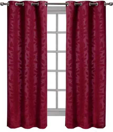 Vista 16 de Royal Hotel - Panel de cortina de blackout para ventana Paisley Jacquard, para colgar en arandelas, par de paneles/ juego de 2 paneles.
