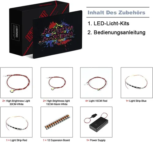 Vista 4 de BrickBling LED Light Compatible with Lego Technic Nascar Next Gen Chevrolet Camaro ZL1 42153 Model Car, Creative Lighting Kit Compatible with Lego