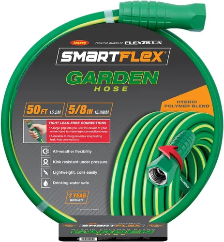 Vista 2 de SmartFlex Manguera de jardín, 5/8 pulg. x 50 pies., Híbrido, Verde - HSFG550GR