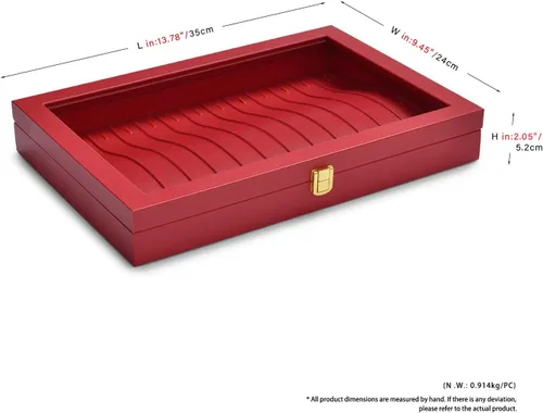 Vista 4 de Oirlv Bandeja organizadora de pulsera de cuero de lujo con tapa acrílica, vitrina de joyería, cajón de inserción, organizador de joyas para mujeres
