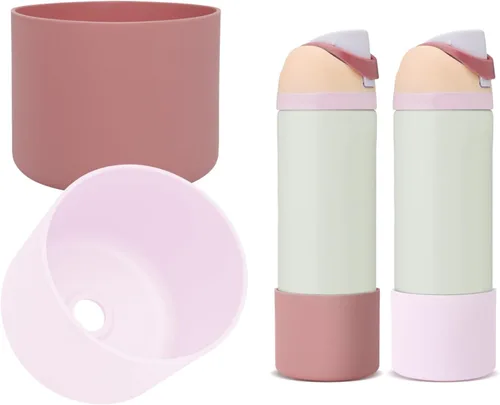 Vista 35 de 2 botas de silicona compatibles con Owala FreeSip de 24 onzas, funda protectora superior para botella de agua, reducción de ruido, cubierta inferior