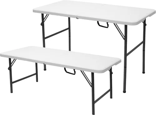 Vista 3 de Stansport Mesa plegable blanca-48 in X 24 in X 29 in, talla única, blanco