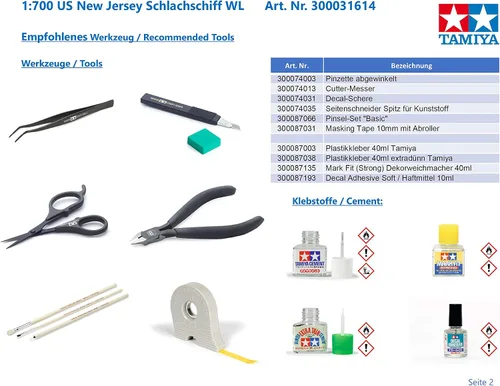 Vista 3 de Tamiya 31614 1/700 US Navy Battleship New Jersey Kit de modelo de plástico