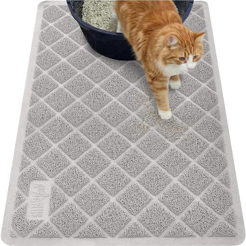 Vista 14 de GORILLA GRIP Tapete para caja de arena para gatos, resistente al agua, respaldo texturizado, fácil de limpiar, menos residuos y suelos limpios, 17 x