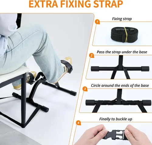 Vista 8 de RYGEO Mini bicicleta estática para ejercicios de recuperación de piernas y brazos, bicicleta de piso ligera y portátil