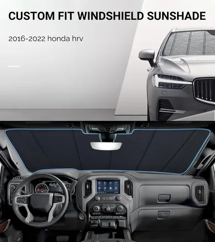 Vista 2 de Pigenius Parasol para parabrisas Honda HR-V 2016-2022, acabado plateado metálico