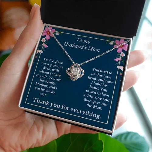 Vista 2 de Collar con texto en inglés "To My Husband's Mom", regalo del día de la madre, regalo para mujeres, idea de regalo para mamá, joyería para madre