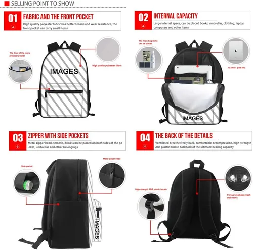 Vista 2 de Beauty Collector Juego de mochilas de diseño de rana para la escuela, bolsa de almuerzo, estuche para lápices y mochilas grandes