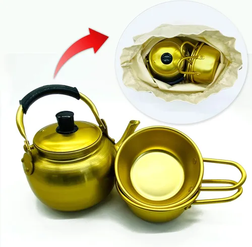 Vista 3 de Hervidor Makgeolli de plata de níquel de 1 litro + 2 cuencos Makgeolli de una sola mano, copa de vino de arroz crudo de Corea Dongdongju hecha