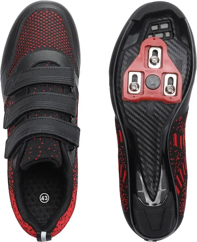 Vista 3 de Zapatos de ciclismo unisex para bicicleta de carretera, compatibles con Peloton Shimano SPD, zapatos de ciclismo para hombres y mujeres, 3 correas