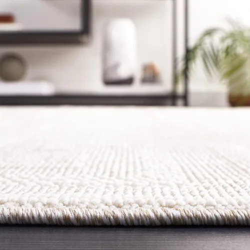 Vista 4 de SAFAVIEH Trends Collection - Alfombra para pasillo, 2 pies 2 pulgadas x 8 pies, beige y marfil, diseño geométrico moderno texturizado, no desprende