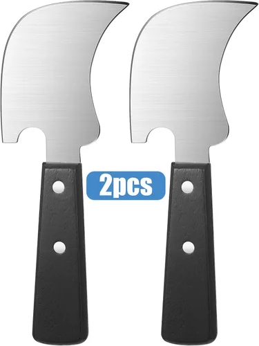 Vista 3 de Hanaive Paquete de 2 cuchillos basculantes para discapacitados, cuchillos afilados para carne con una sola mano, equipo adaptativo, artilugio, 8 x 3